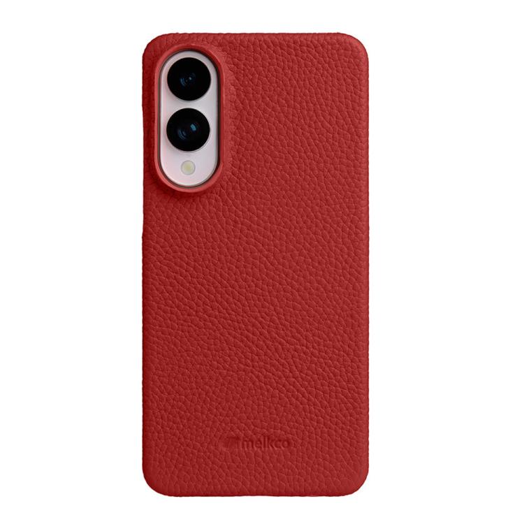 For Samsung Galaxy S25 Edge 5G melkco Litchi Texture Magnetic Half Coverage Genuine Leather Phone Case