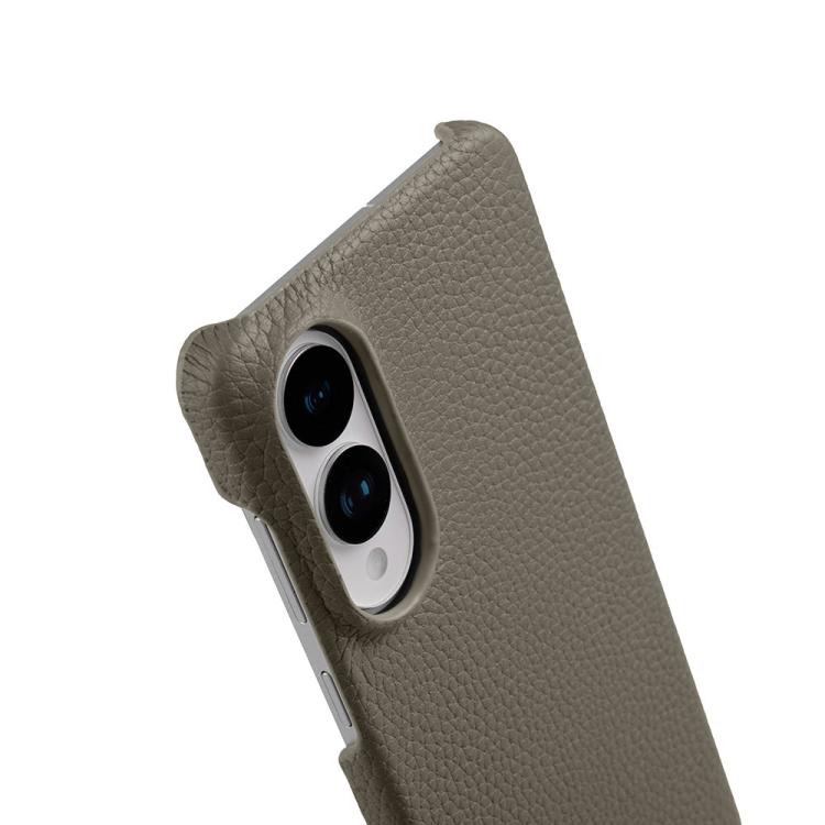 For Samsung Galaxy S25 Edge 5G melkco Litchi Texture Magnetic Half Coverage Genuine Leather Phone Case