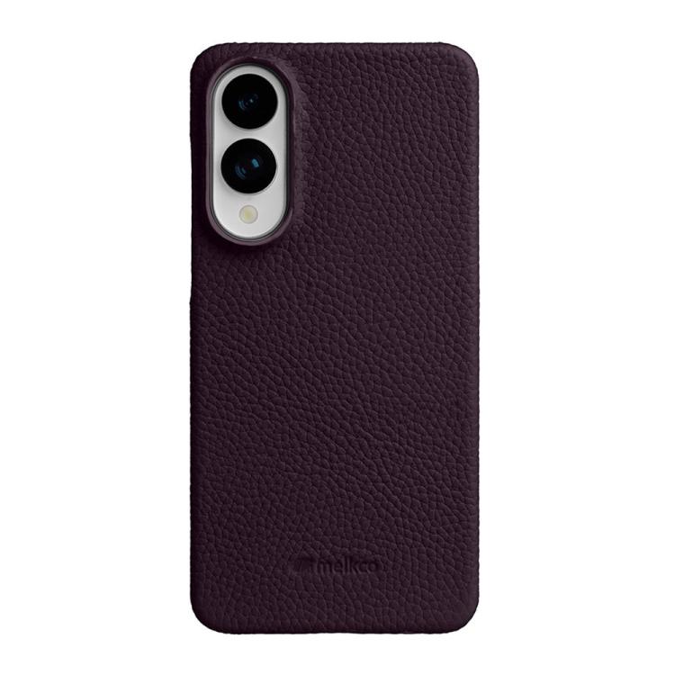 For Samsung Galaxy S25 Edge 5G melkco Litchi Texture Magnetic Half Coverage Genuine Leather Phone Case