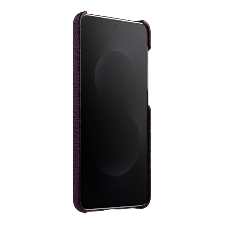For Samsung Galaxy S25 Edge 5G melkco Litchi Texture Magnetic Half Coverage Genuine Leather Phone Case