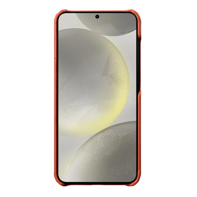 For Samsung Galaxy S24 5G melkco Litchi Texture Magnetic Half Coverage Genuine Leather Phone Case