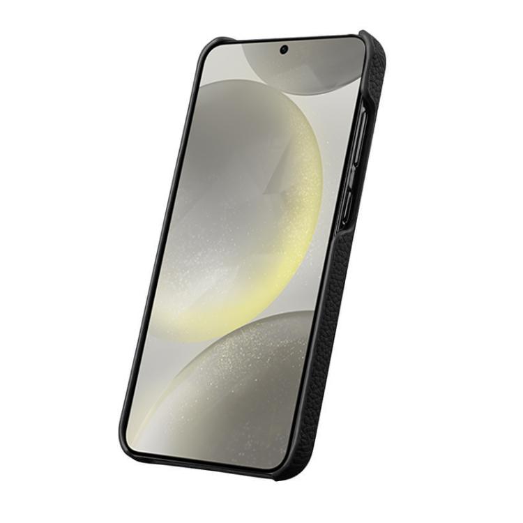 For Samsung Galaxy S24 5G melkco Litchi Texture Magnetic Half Coverage Genuine Leather Phone Case