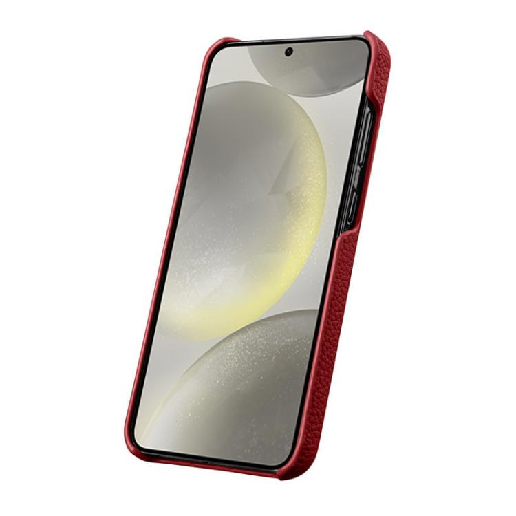 For Samsung Galaxy S24 5G melkco Litchi Texture Magnetic Half Coverage Genuine Leather Phone Case