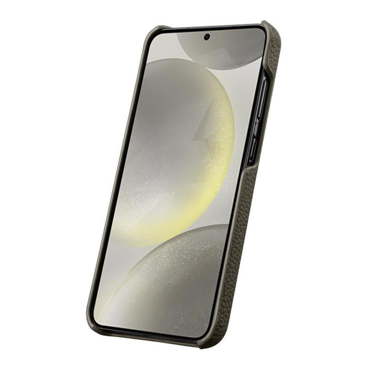 For Samsung Galaxy S24 5G melkco Litchi Texture Magnetic Half Coverage Genuine Leather Phone Case