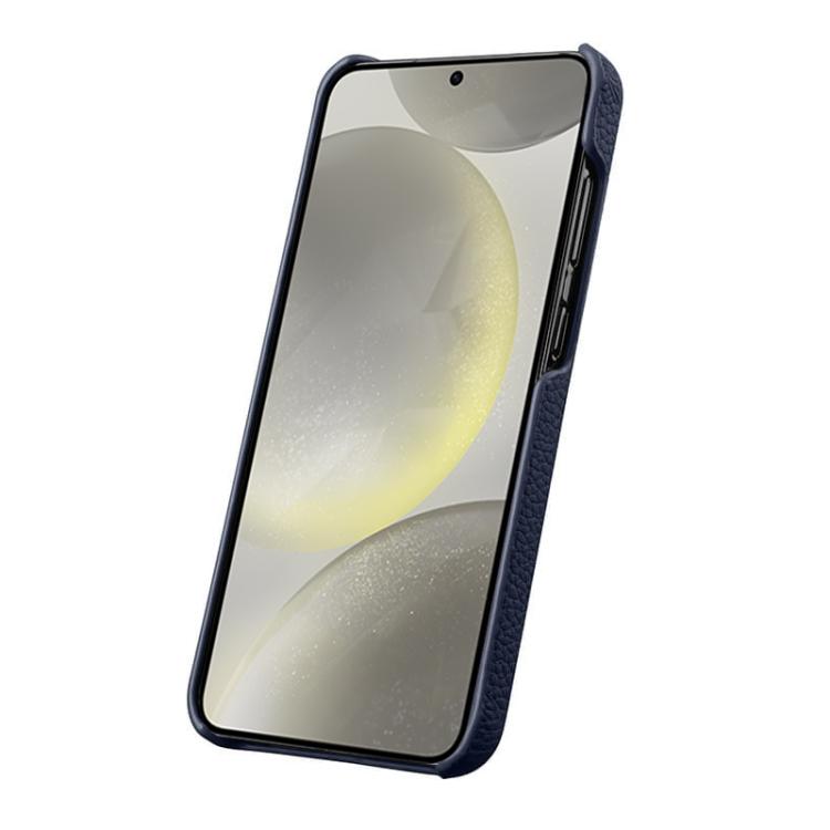 For Samsung Galaxy S24 5G melkco Litchi Texture Magnetic Half Coverage Genuine Leather Phone Case