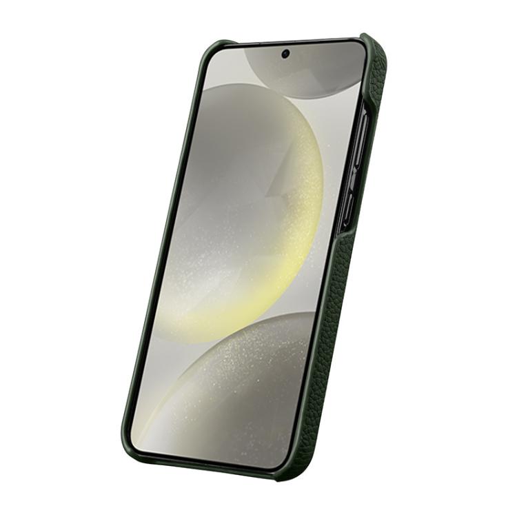 For Samsung Galaxy S24 5G melkco Litchi Texture Magnetic Half Coverage Genuine Leather Phone Case