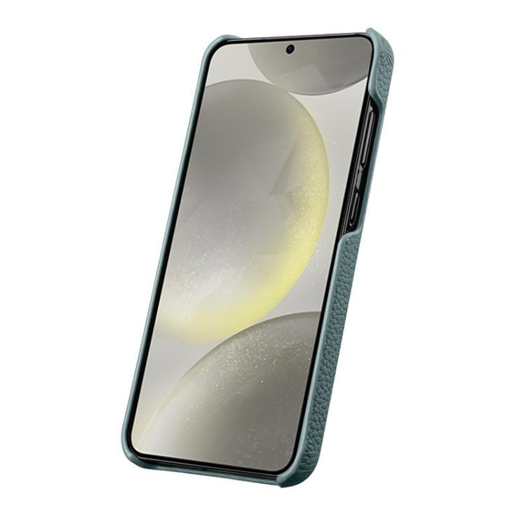 For Samsung Galaxy S24 5G melkco Litchi Texture Magnetic Half Coverage Genuine Leather Phone Case