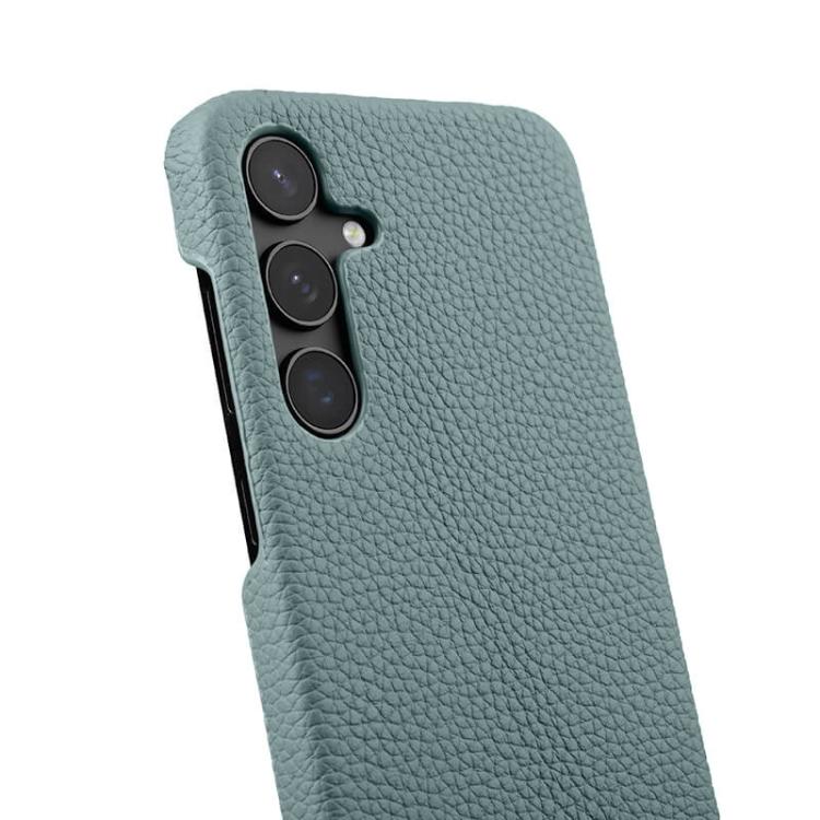 For Samsung Galaxy S24 5G melkco Litchi Texture Magnetic Half Coverage Genuine Leather Phone Case