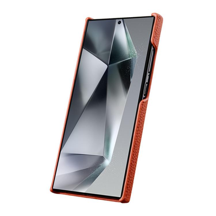 For Samsung Galaxy S24 Ultra 5G melkco Litchi Texture Magnetic Half Coverage Genuine Leather Phone Case