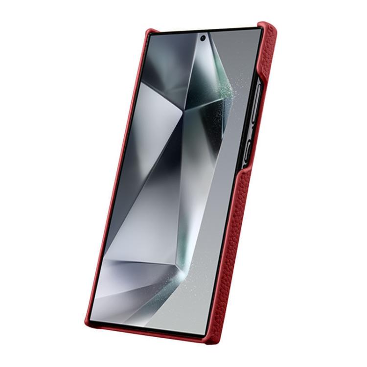 For Samsung Galaxy S24 Ultra 5G melkco Litchi Texture Magnetic Half Coverage Genuine Leather Phone Case