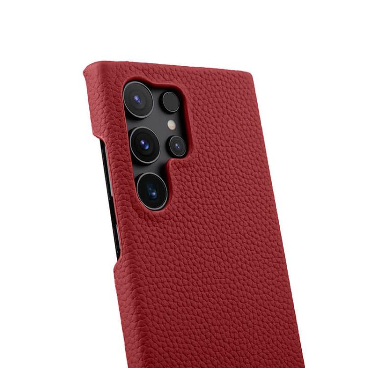 For Samsung Galaxy S24 Ultra 5G melkco Litchi Texture Magnetic Half Coverage Genuine Leather Phone Case