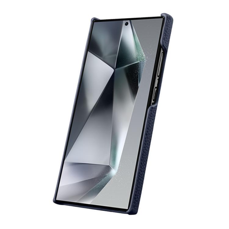 For Samsung Galaxy S24 Ultra 5G melkco Litchi Texture Magnetic Half Coverage Genuine Leather Phone Case