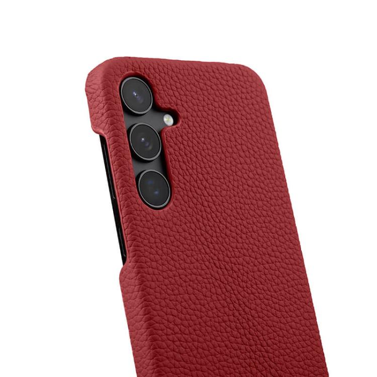 For Samsung Galaxy S25 5G melkco Litchi Texture Magnetic Half Coverage Genuine Leather Phone Case