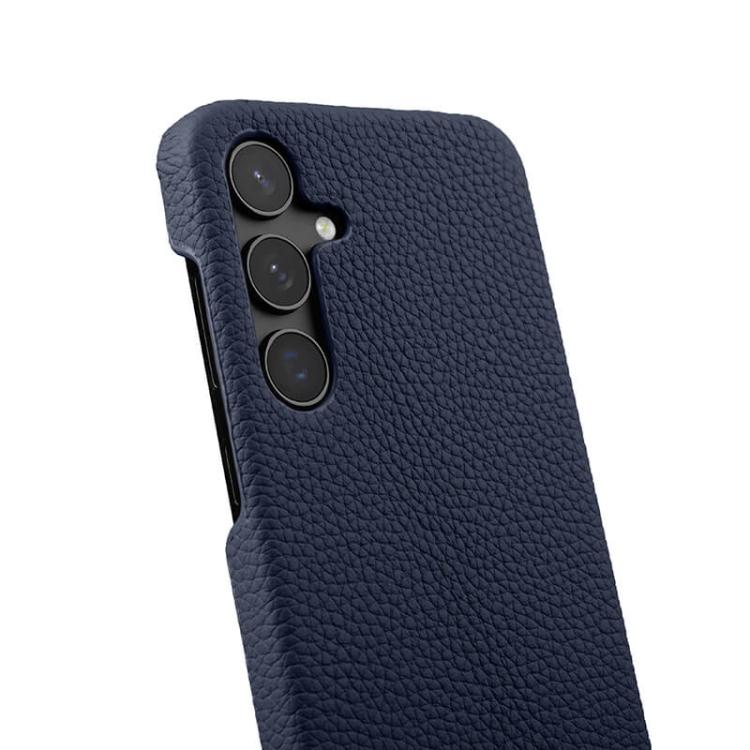 For Samsung Galaxy S25 5G melkco Litchi Texture Magnetic Half Coverage Genuine Leather Phone Case