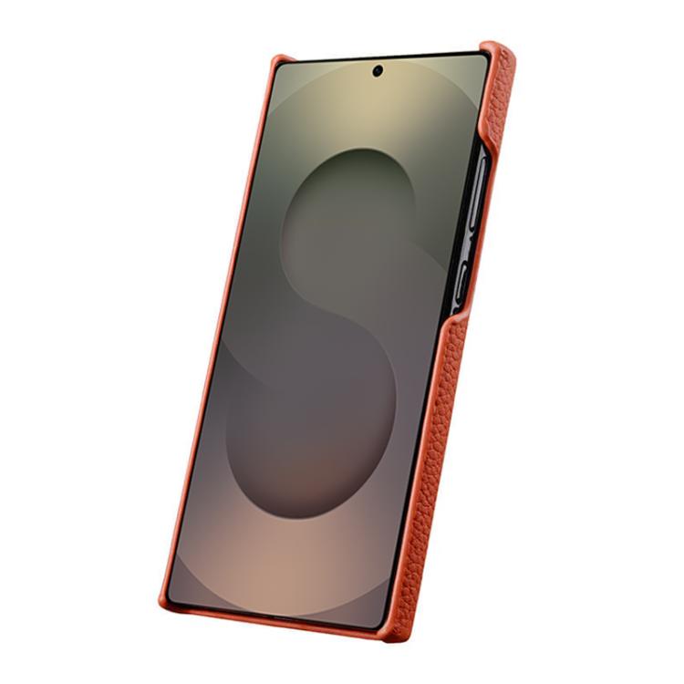 For Samsung Galaxy S25 Ultra 5G melkco Litchi Texture Magnetic Half Coverage Genuine Leather Phone Case