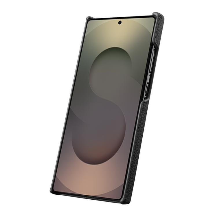 For Samsung Galaxy S25 Ultra 5G melkco Litchi Texture Magnetic Half Coverage Genuine Leather Phone Case