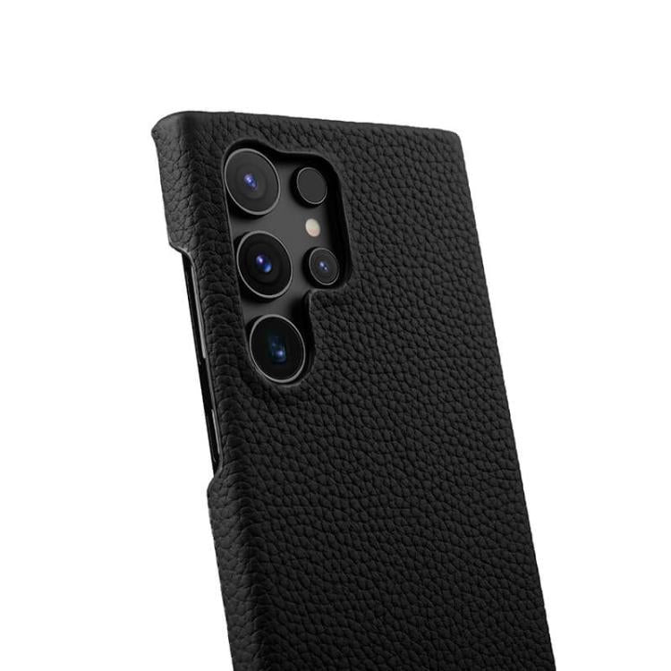 For Samsung Galaxy S25 Ultra 5G melkco Litchi Texture Magnetic Half Coverage Genuine Leather Phone Case