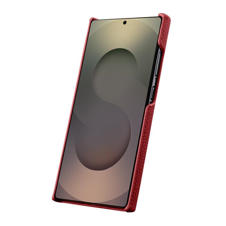 For Samsung Galaxy S25 Ultra 5G melkco Litchi Texture Magnetic Half Coverage Genuine Leather Phone Case