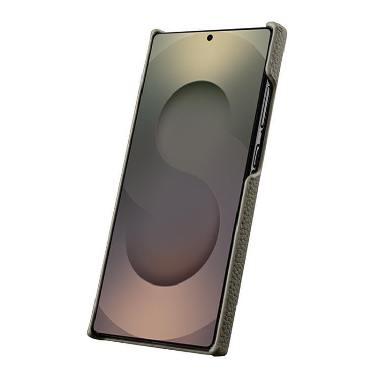 For Samsung Galaxy S25 Ultra 5G melkco Litchi Texture Magnetic Half Coverage Genuine Leather Phone Case