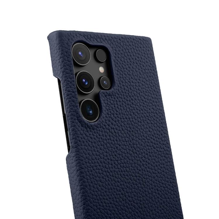 For Samsung Galaxy S25 Ultra 5G melkco Litchi Texture Magnetic Half Coverage Genuine Leather Phone Case