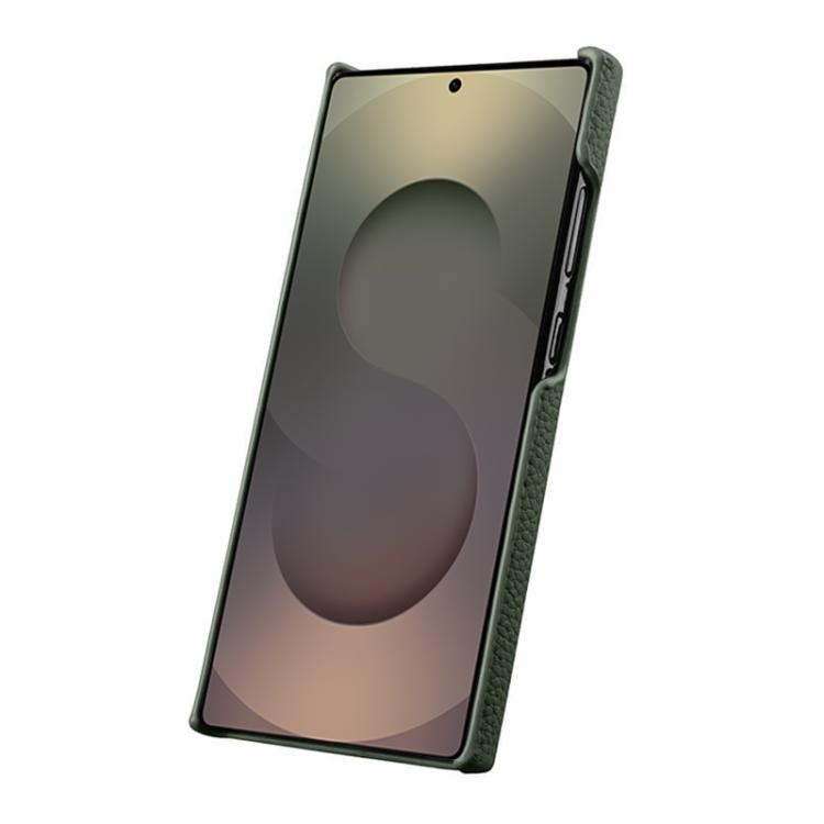 For Samsung Galaxy S25 Ultra 5G melkco Litchi Texture Magnetic Half Coverage Genuine Leather Phone Case