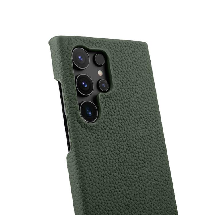 For Samsung Galaxy S25 Ultra 5G melkco Litchi Texture Magnetic Half Coverage Genuine Leather Phone Case