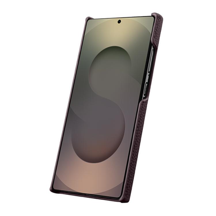 For Samsung Galaxy S25 Ultra 5G melkco Litchi Texture Magnetic Half Coverage Genuine Leather Phone Case