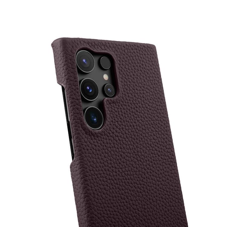For Samsung Galaxy S25 Ultra 5G melkco Litchi Texture Magnetic Half Coverage Genuine Leather Phone Case