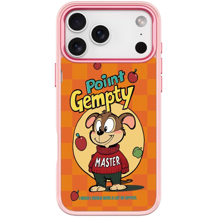 For iPhone 17 Pro Max Red Green Apple Dog Pattern Magnetic Phone Case