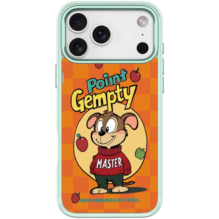 For iPhone 17 Pro Max Red Green Apple Dog Pattern Magnetic Phone Case