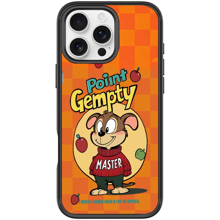 For iPhone 16 Pro Max Red Green Apple Dog Pattern Magnetic Phone Case