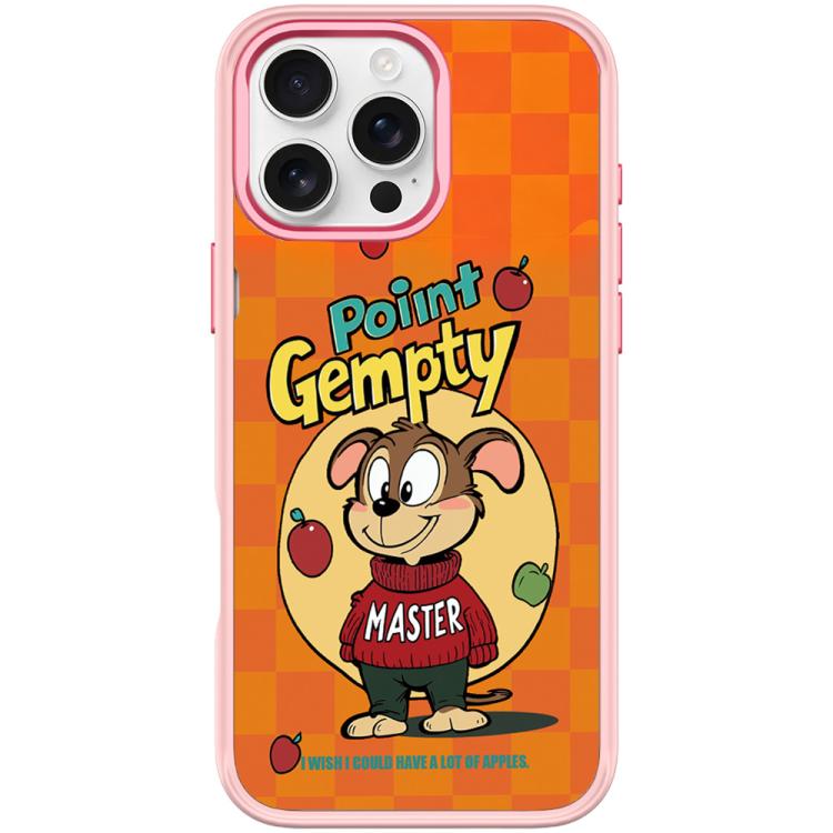 For iPhone 16 Pro Max Red Green Apple Dog Pattern Magnetic Phone Case