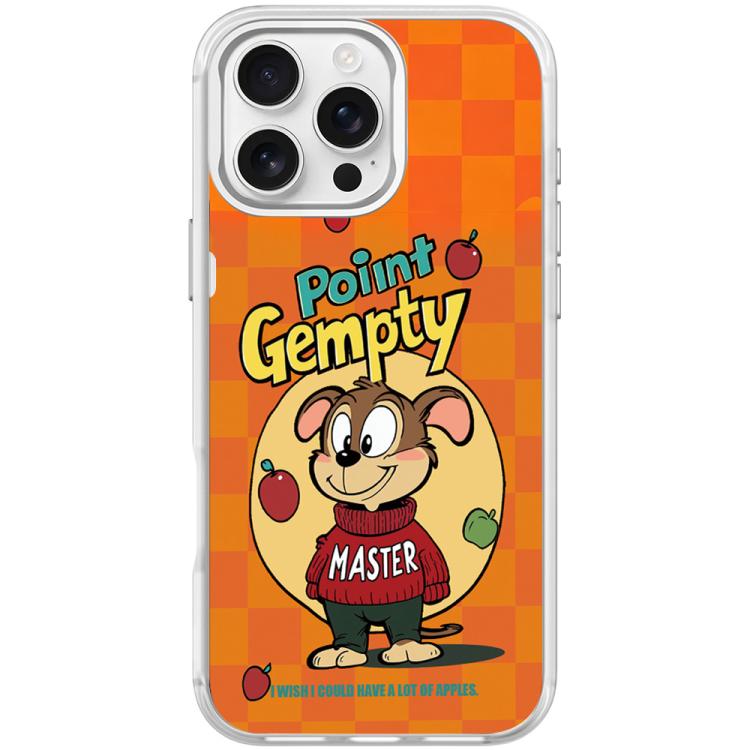 For iPhone 16 Pro Red Green Apple Dog Pattern Magnetic Phone Case