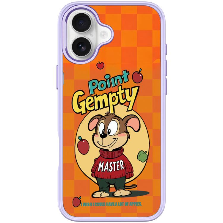 For iPhone 16 Plus Red Green Apple Dog Pattern Magnetic Phone Case