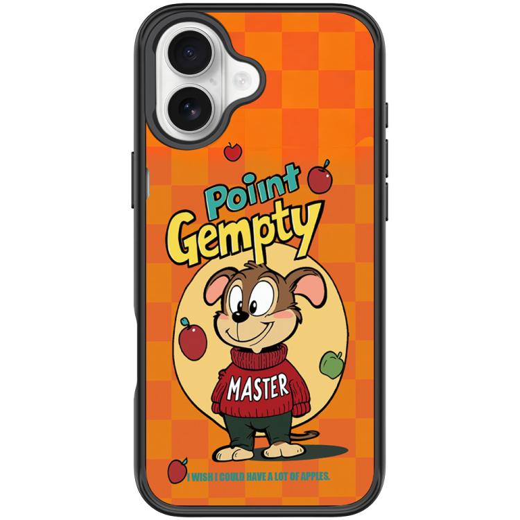 For iPhone 16 Red Green Apple Dog Pattern Magnetic Phone Case