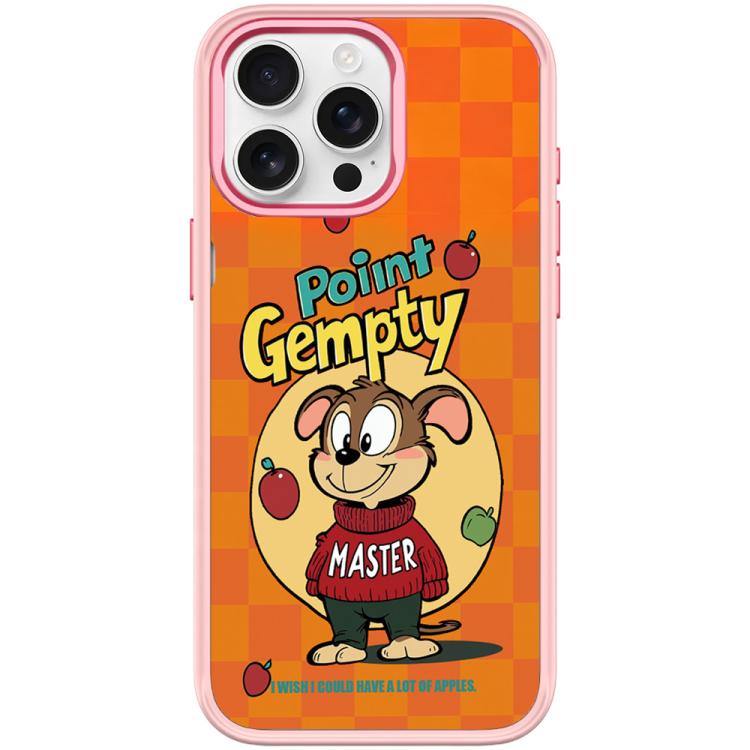 For iPhone 15 Pro Max Red Green Apple Dog Pattern Magnetic Phone Case