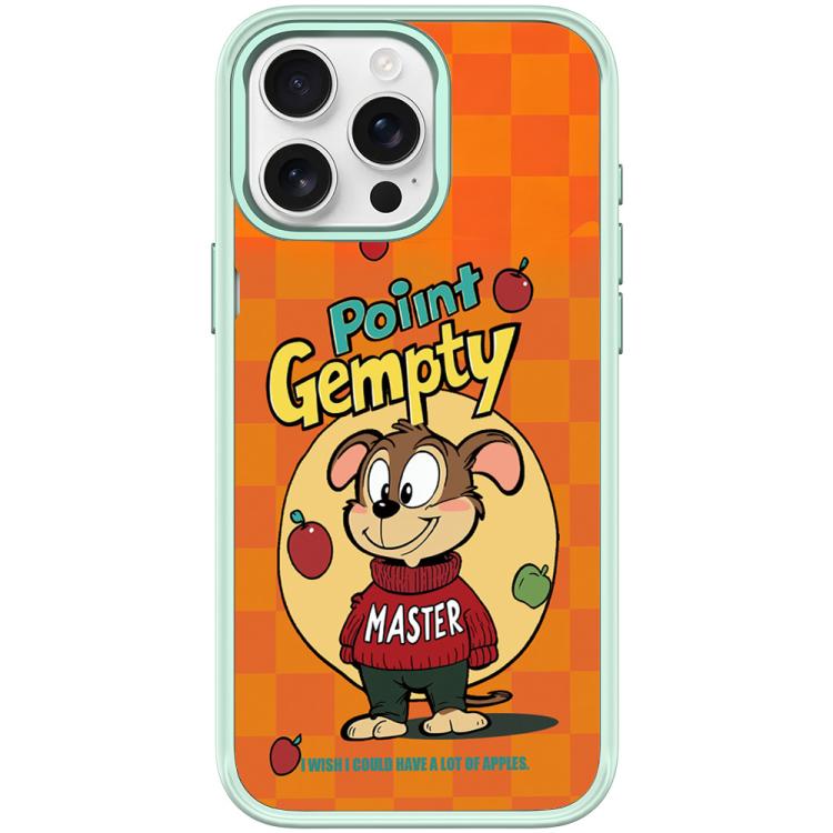 For iPhone 15 Pro Max Red Green Apple Dog Pattern Magnetic Phone Case