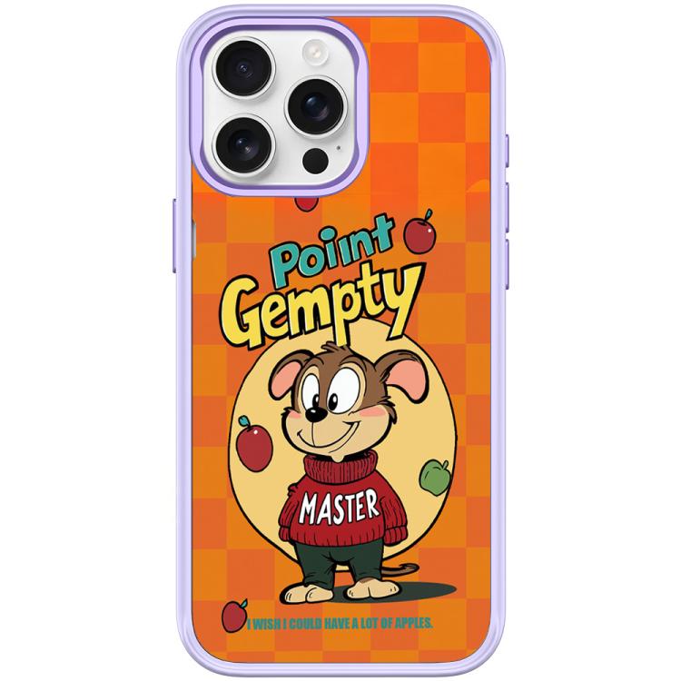 For iPhone 15 Pro Max Red Green Apple Dog Pattern Magnetic Phone Case
