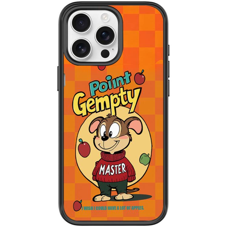 For iPhone 15 Pro Red Green Apple Dog Pattern Magnetic Phone Case