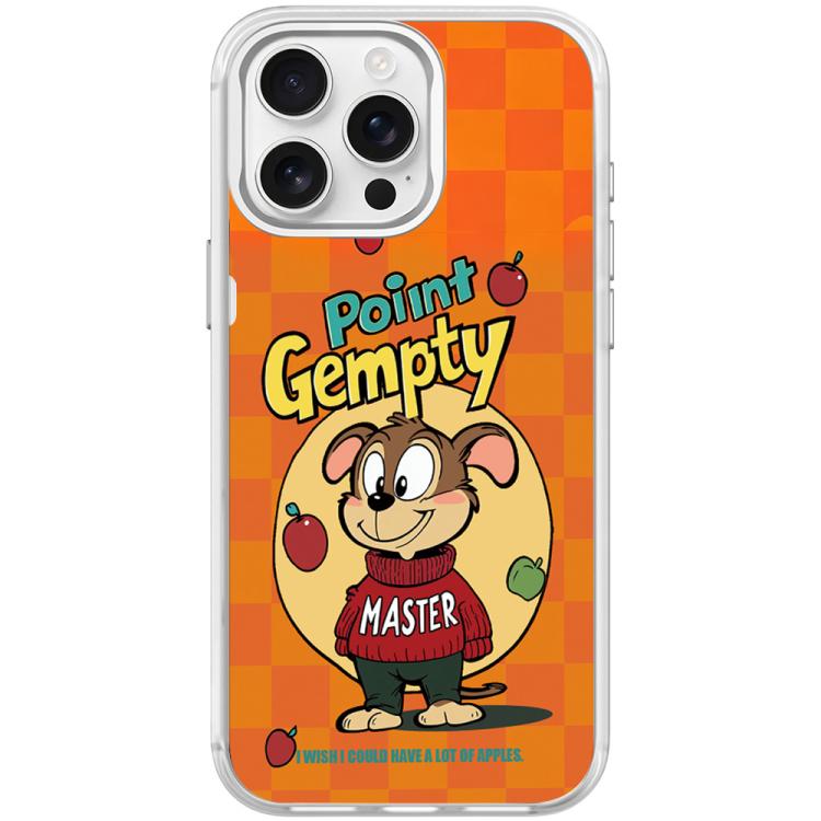 For iPhone 15 Pro Red Green Apple Dog Pattern Magnetic Phone Case