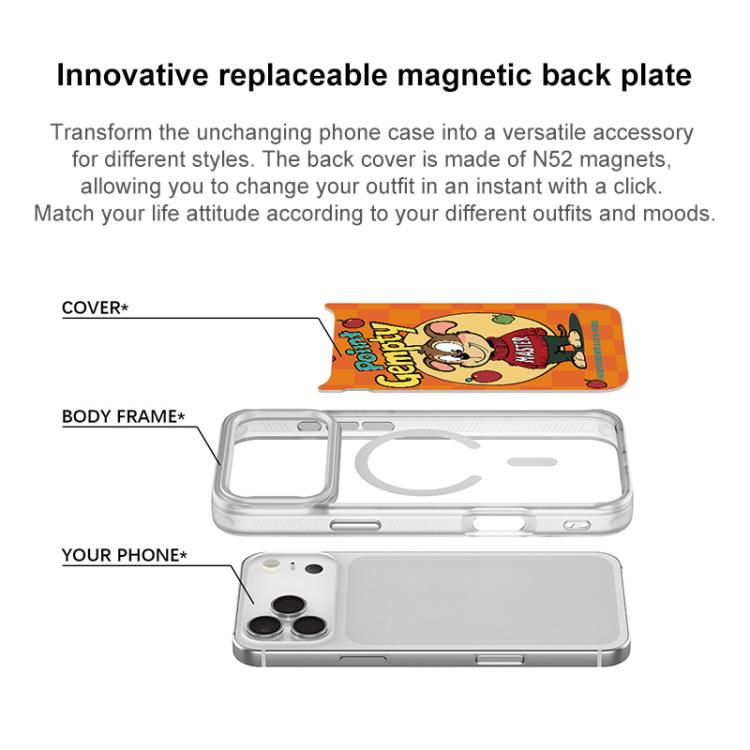 For iPhone 16 Plus Red Green Apple Dog Pattern Magnetic Phone Case
