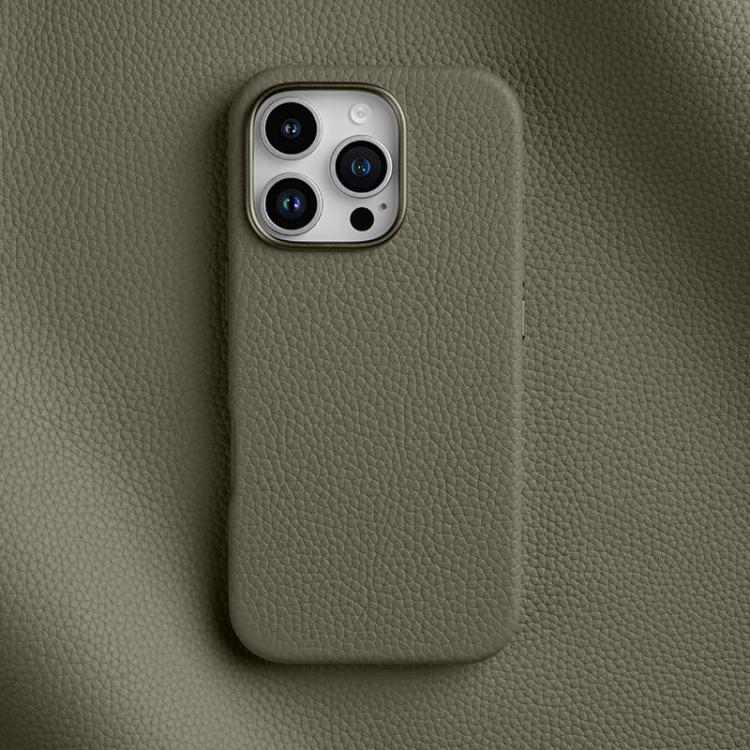 For iPhone 16 Pro melkco Litchi Texture Magnetic Full Coverage Genuine Leather Phone Case