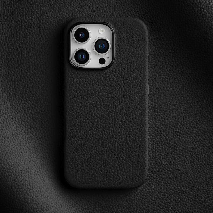 For iPhone 16 Pro melkco Litchi Texture Magnetic Full Coverage Genuine Leather Phone Case