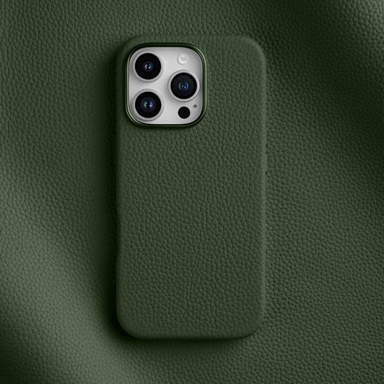 For iPhone 16 Pro melkco Litchi Texture Magnetic Full Coverage Genuine Leather Phone Case
