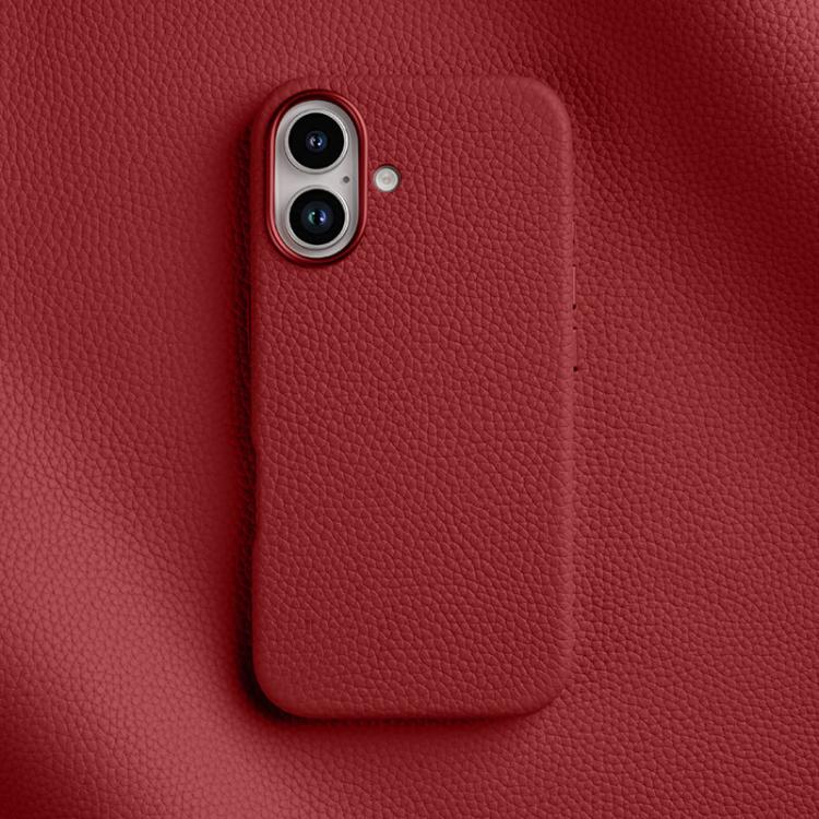 For iPhone 16 melkco Litchi Texture Magnetic Full Coverage Genuine Leather Phone Case