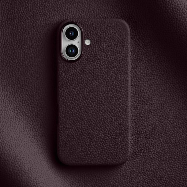 For iPhone 16 melkco Litchi Texture Magnetic Full Coverage Genuine Leather Phone Case
