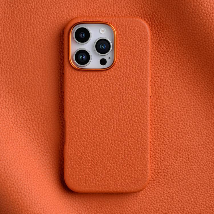 For iPhone 16 Pro Max melkco Litchi Texture Magnetic Full Coverage Genuine Leather Phone Case
