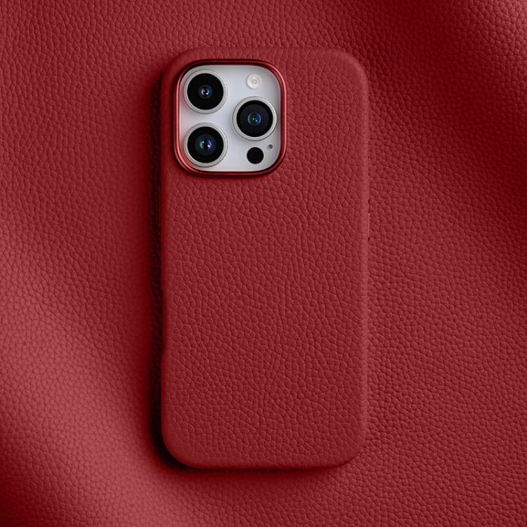 For iPhone 16 Pro Max melkco Litchi Texture Magnetic Full Coverage Genuine Leather Phone Case