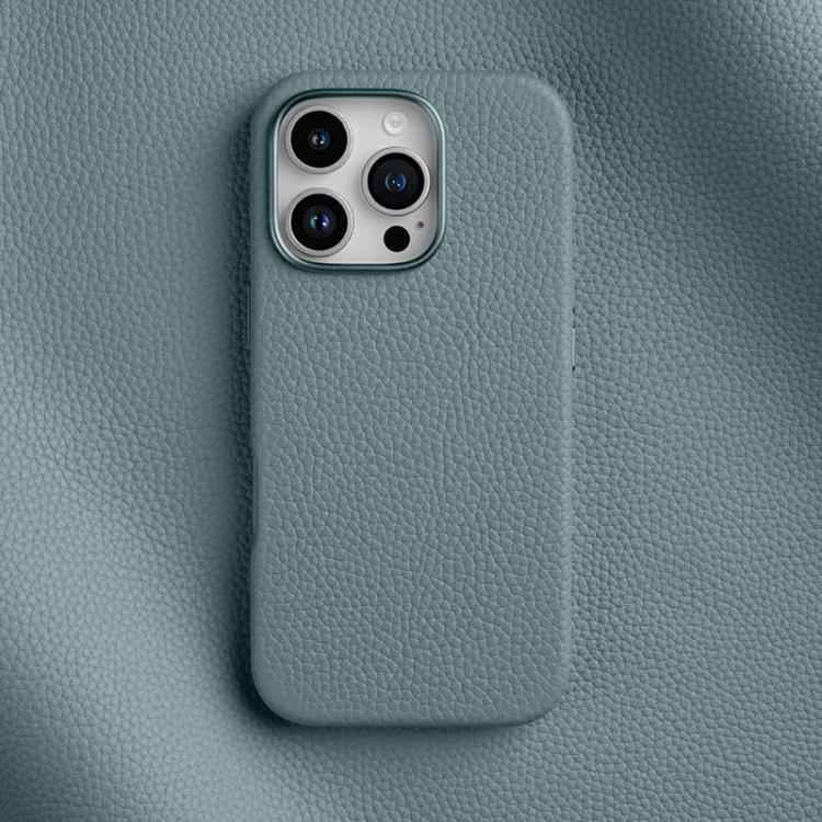 For iPhone 16 Pro Max melkco Litchi Texture Magnetic Full Coverage Genuine Leather Phone Case