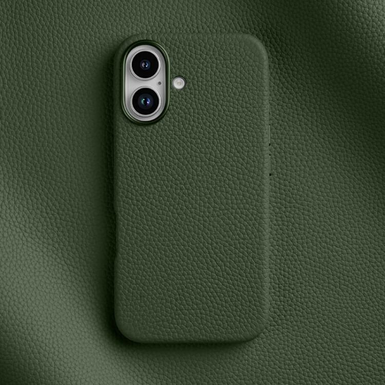 For iPhone 16 Plus melkco Litchi Texture Magnetic Full Coverage Genuine Leather Phone Case